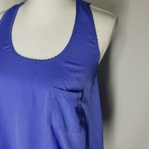 AQUA Blue flowy racer back top Sz S